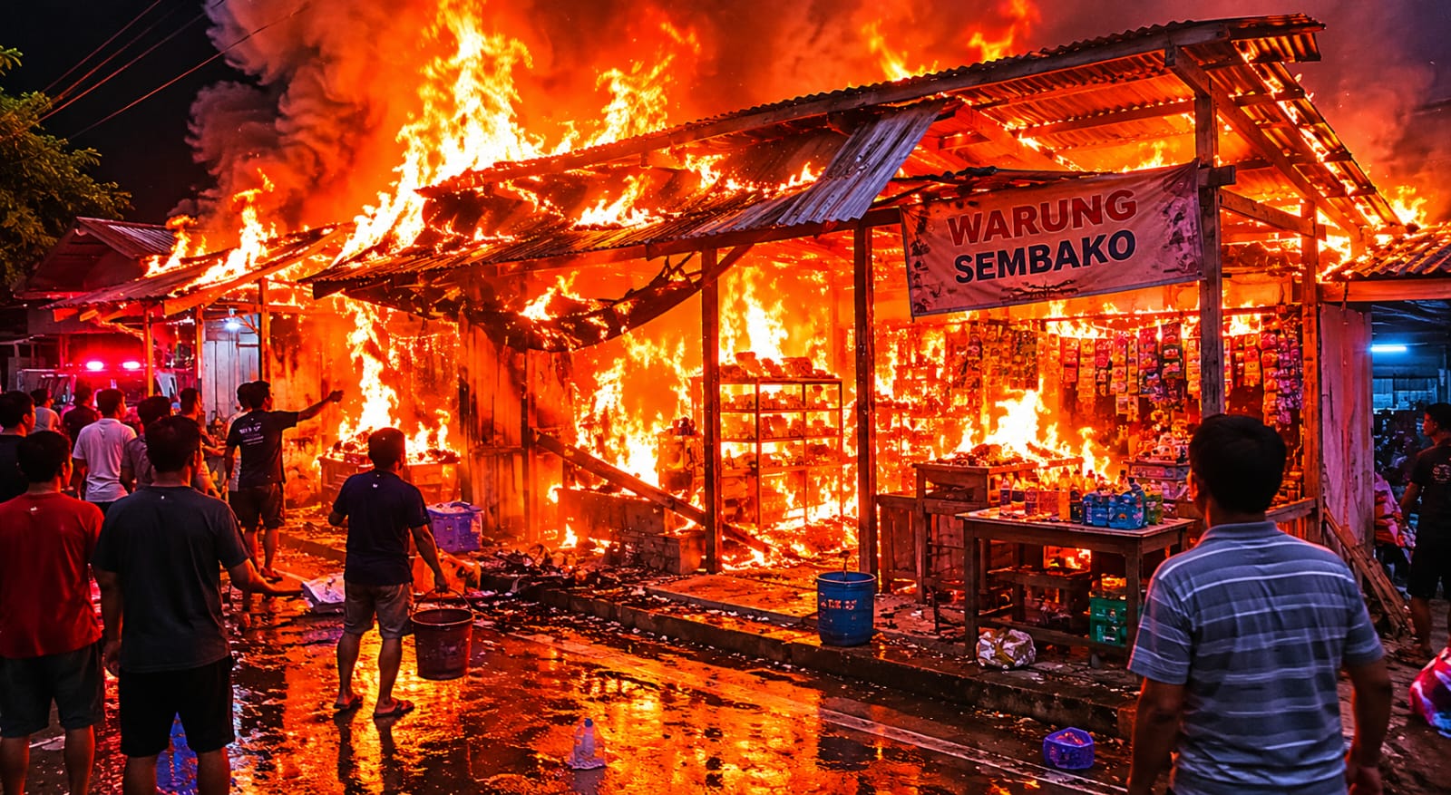 Kobaran Api Menyelimuti Warung di Kelurahan Baru, Sempat Terdengar Ledakan Seblum Api Membesar